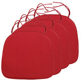Dining Chair Seat Cushion Ergonomic Memory Foam Seat Pads in Polyester with Ties