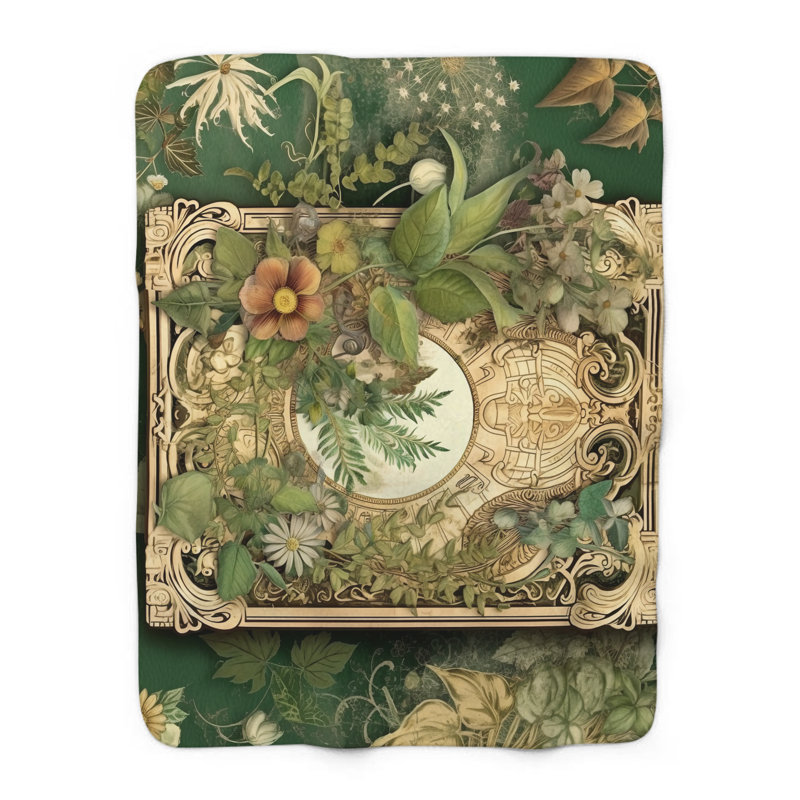Whispering Woodland Wonders - couverture en sherpa de qualité supérieure 1 pièce - reproduction d'art luxueuse, Grand lit