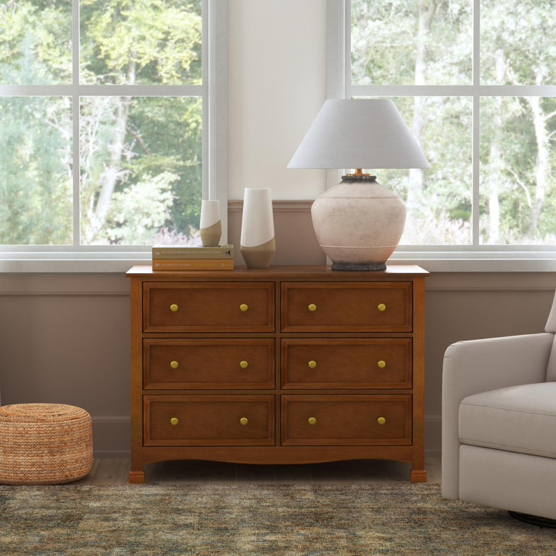 Kalani Chestnut 6-Drawer Double Wide Nursery Dresser