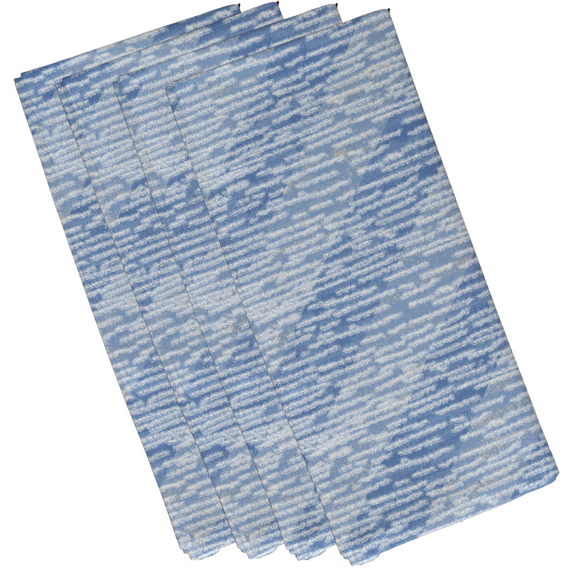 Odelina Polyester Geometric Square Napkin, Blue