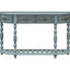 Console antique bleue avec 4 tiroirs et 1 tablette, meubles de vestibule, table courbée en bois massif de 52 po, bleu, couloir