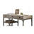 Gorden Weathered Oak Finish Antique Silver Metal Writing Desk