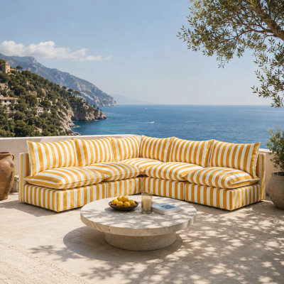 Cove 5 Seater Striped Outdoor Corner Sofa