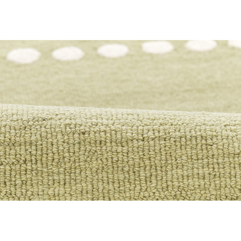 Tapis vert en laine touffeté à la main Alcona 5 pi x 7 pi 6 po, Rectangle 5 pi x 7 pi 6 po