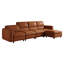 Canapé modulaire de rangement modulaire avec repose-pieds, dossier réglable haut-bas, canapé convertible en faux cuir ciré à l'huile, ensemble de salon à combinaison libre pour appartement-129170341