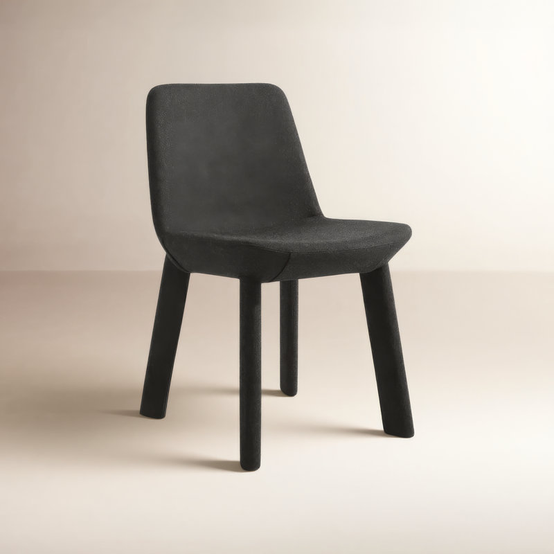 Neat 18'' H Upholstered Metal Side Chair, Vesper Charcoal