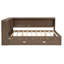 Lit de jour en bois pleine grandeur avec tablettes de rangement, USB, DEL et lit gigogne