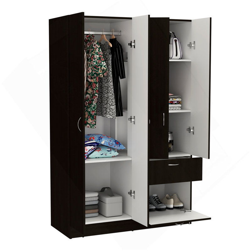 Armoire Alpes, chambre, noir / blanc