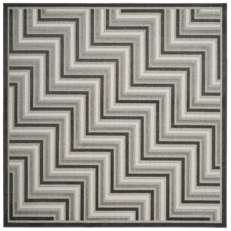 Tapis extérieur gris Schaefer, Carré 6'7"