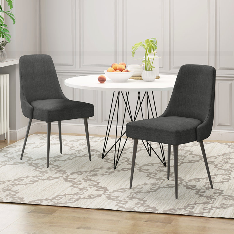 2 pièces chaise de salle à manger, Gris anthracite