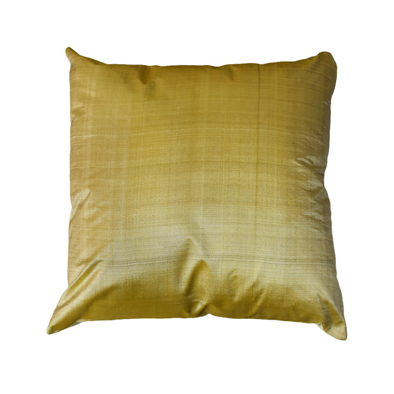 Housse de coussin décorative en soie unie dorée, faite à la main, 40 x 40 cm (1 pièce), Or