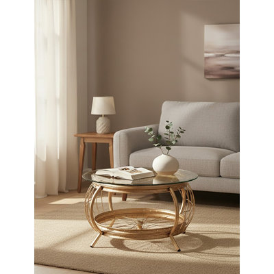Wheel Coffee Table with Storage