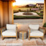 Ensemble de conversation pour patio 2 personnes avec coussins Acacia
