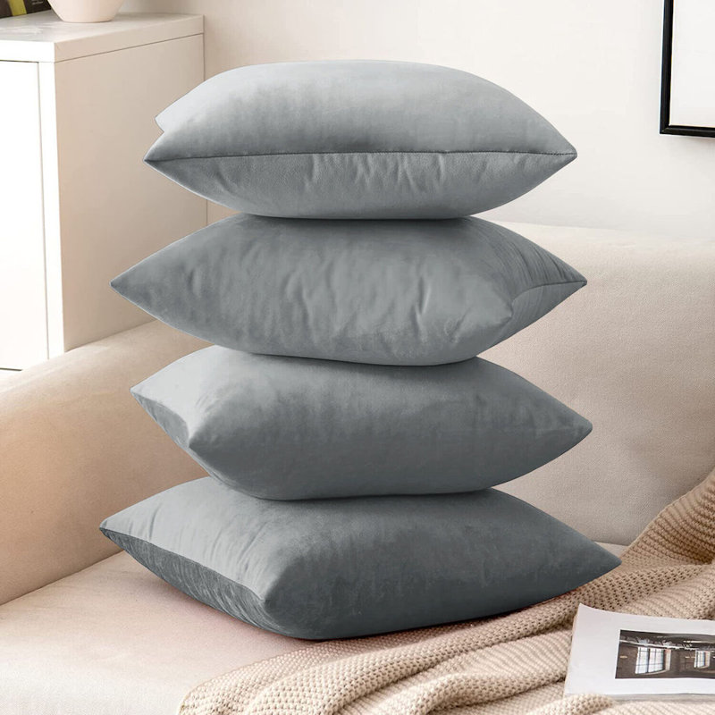 Nayelee Square Cushion Cover, Grey