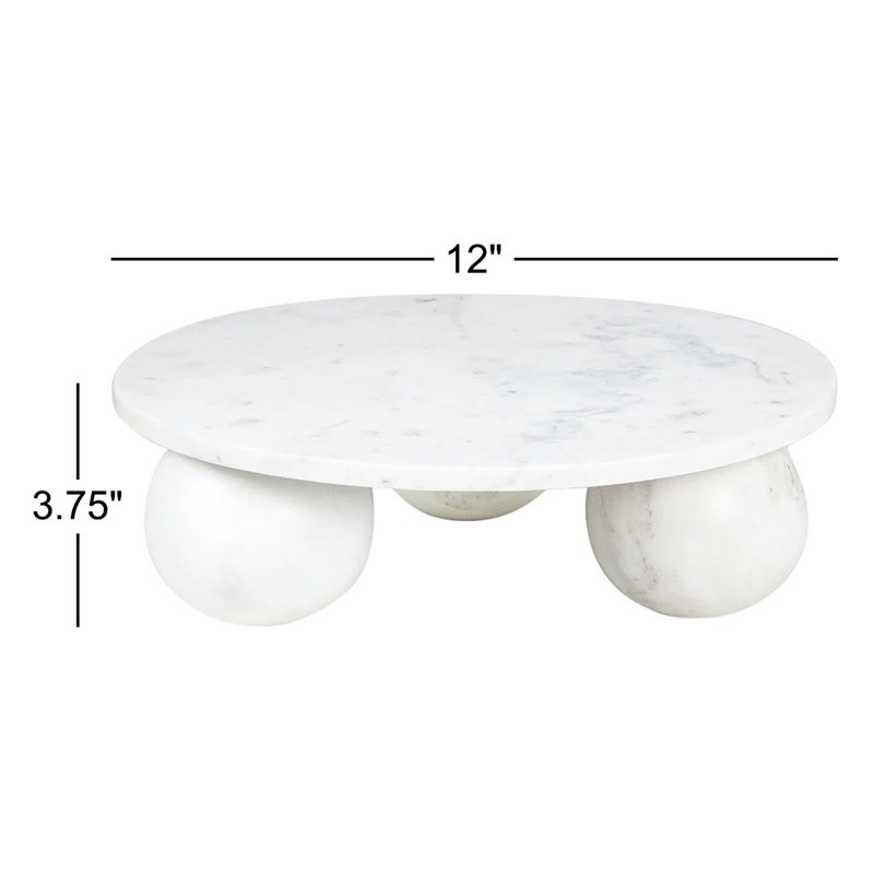 Marlow Marble Plate, 3.75" H x 12" W x 12" D