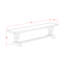 Ensemble de 6 pièces d'une table de cuisine en lin blanc avec base à tréteaux avec petit banc et 4 chaises parson en tissu de lin kaki foncé - finition jacobine patinée-2028806500-2093930299