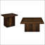 Ensemble de tables basses 2 pièces Dark Pine avec socles audacieux, parfait pour les salons modernes et élégants