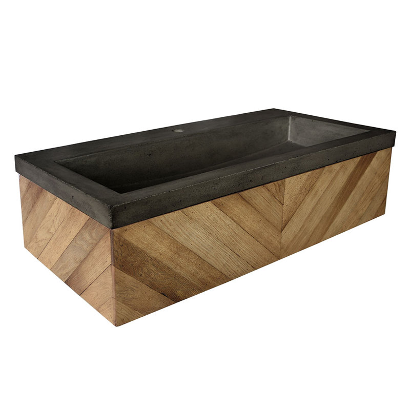 Vintner 36" Wall-Mounted Single Bathroom Vanity Set, Slate, Chardonnay , Single Faucet Hole