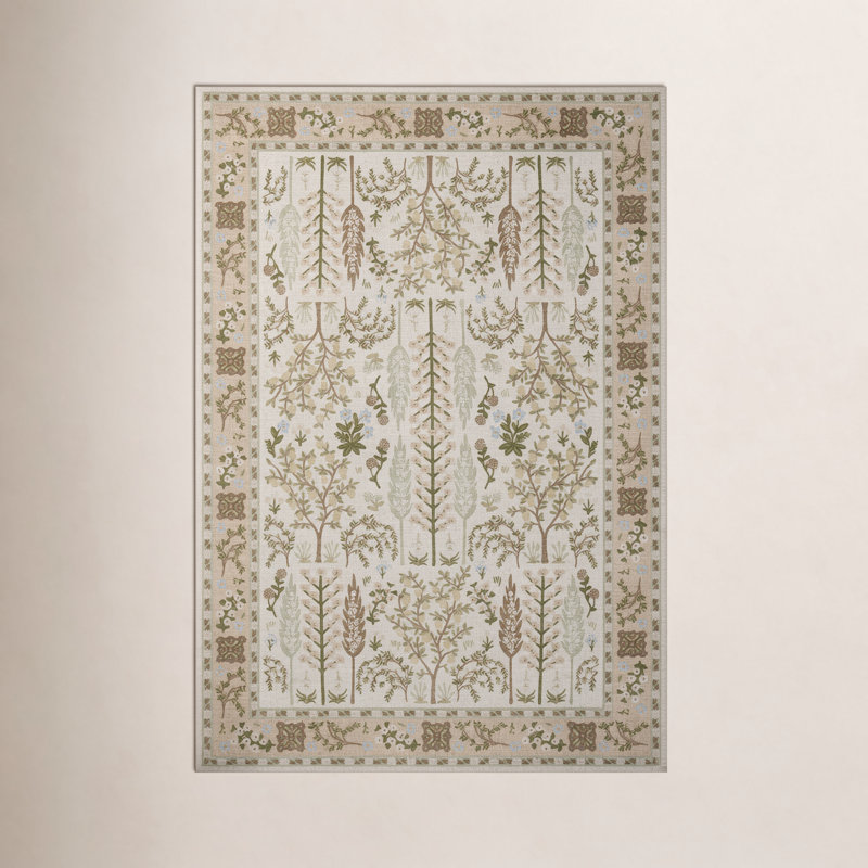 Tapis crème Rifle Paper Co. x Loloi, Rectangle 2 pi x 3 pi