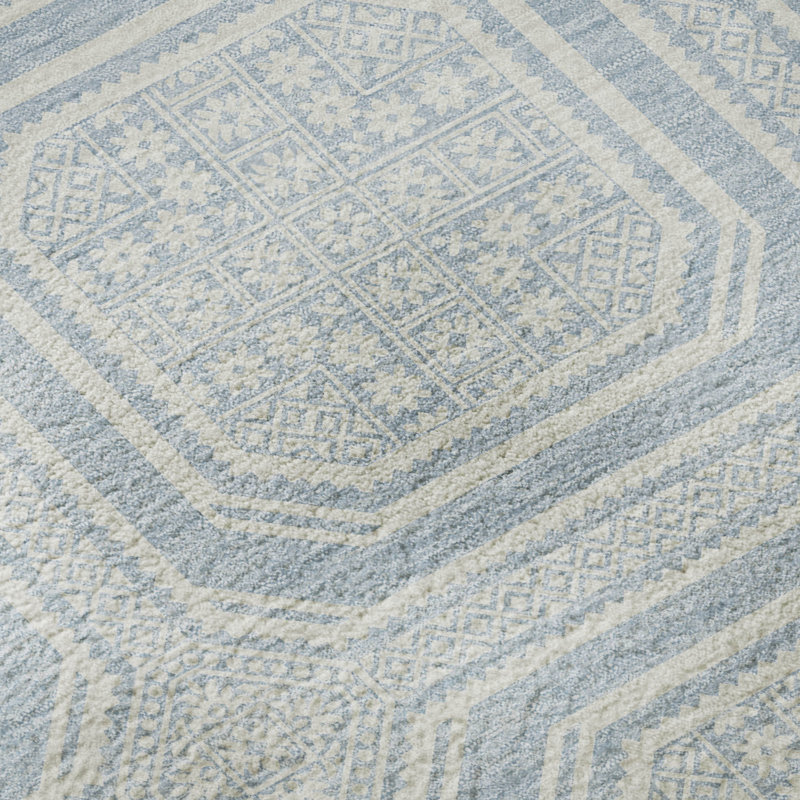 Tapis géométrique de qualité supérieure lavable à la machine Elize AMF1451, Rectangle 1 pi 8 po x 2 pi 6 po