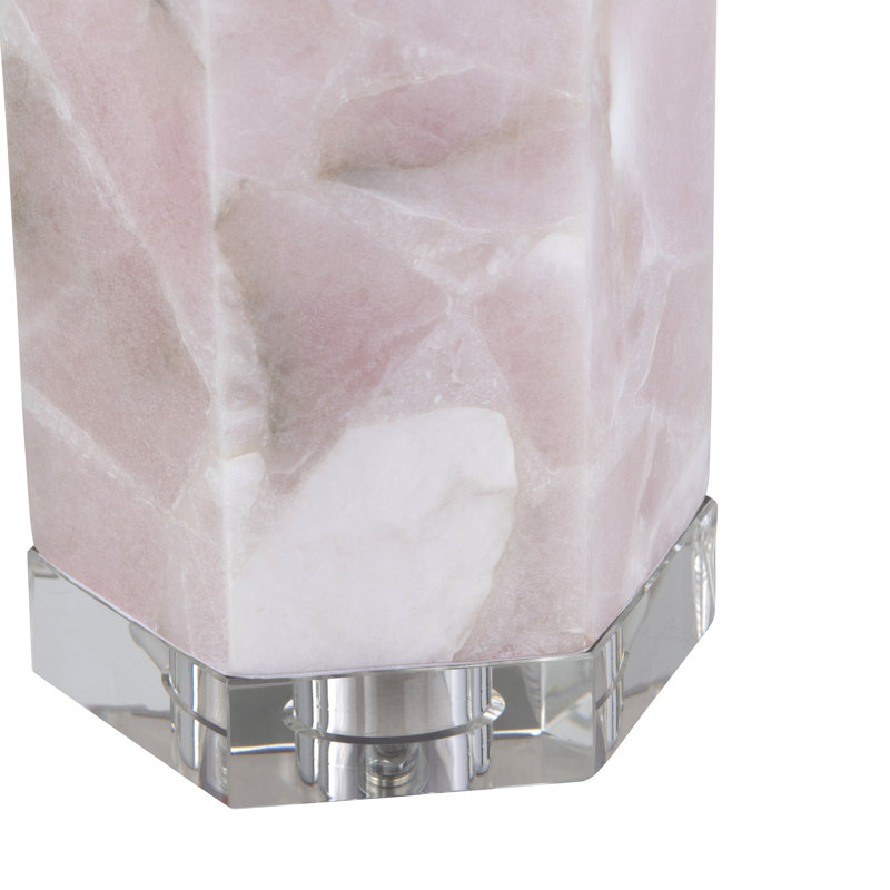 30" Crystal Table Lamp With White Shade