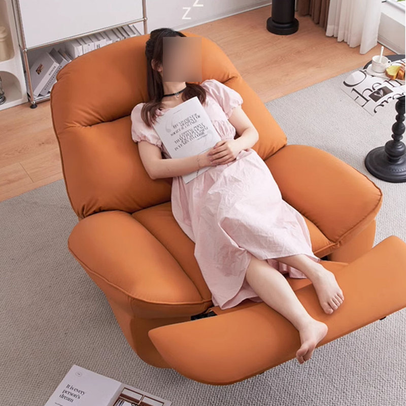 Zeanna Faux Leather Recliner, Beige