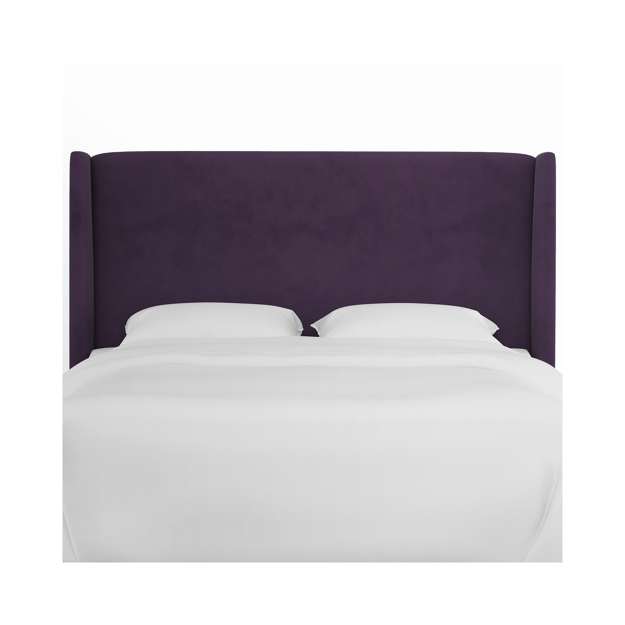 Tilly Upholstered Headboard, Classic Aubergine Velvet, Queen