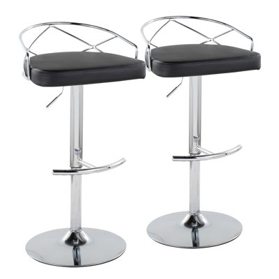 Lakyia Swivel Upholstered Adjustable Height Counter Stool with Metal Frame