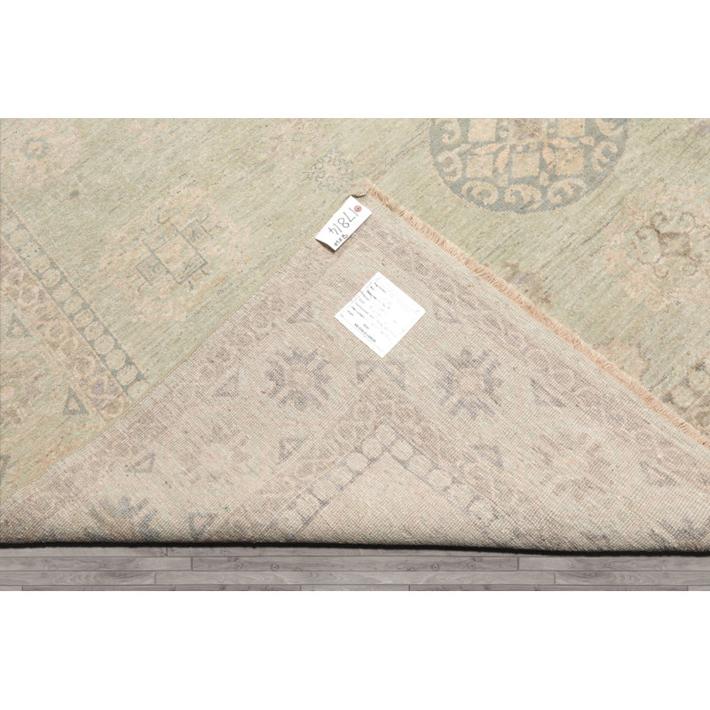 Tapis traditionnel en laine noué à la main 8 x 10 po Oushak afghan