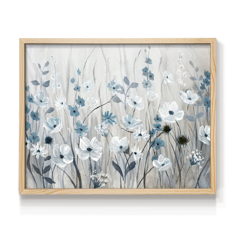 Blue Meadow Field - impression encadrée - réaménageable, H 8 po x l 10 po, Naturel