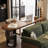 Brown U-Shaped Solid Wood desk-108839981