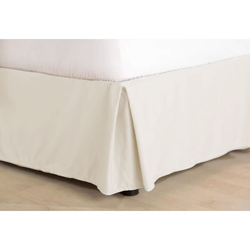 Jupe de lit en microfibre douce de 14 po Wayfair Basics® 1800 Series, Grand, Lait de coco