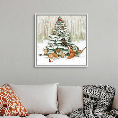 "Meadowbrook Woodland Critter" par Susan Winget - peinture sur toile à cadre flottant