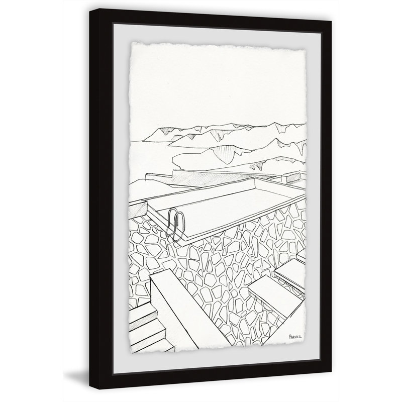 Vue de la piscine-cadre photo, impression sur papier, H 12 po x l 8 po x P 1,5 po