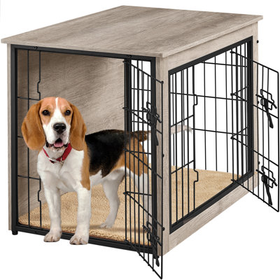 Manufactured Wood Pet Crate with 2 Doors