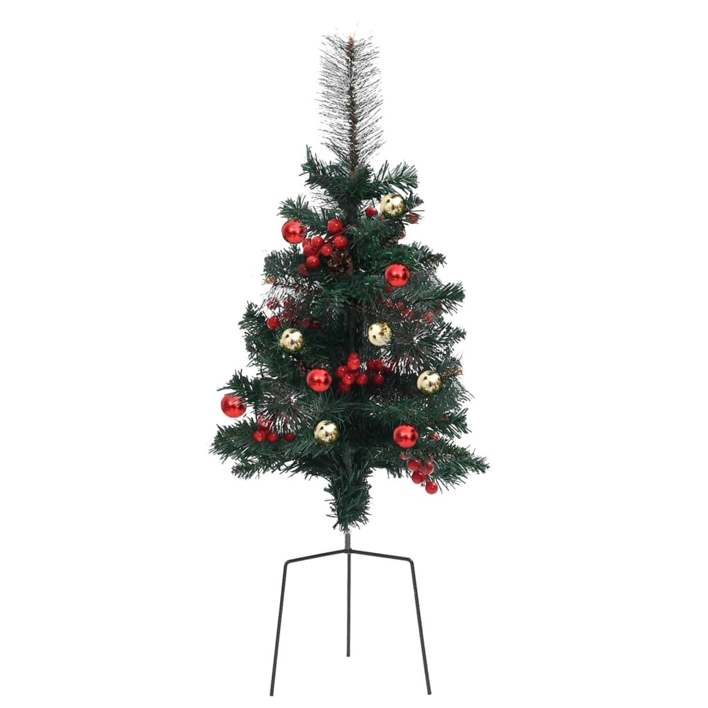 Künstlicher Weihnachtsbaum 76 cm Grün mit LED-Leuchten und Beeren