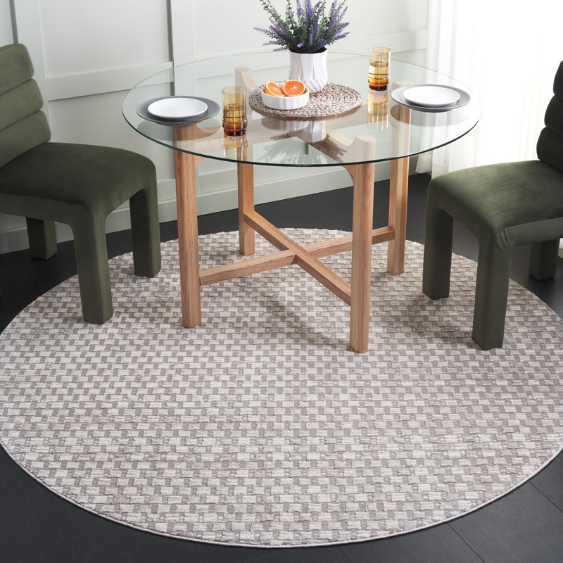 Latonyia Performance Geometric Rug, Round 6'7"