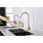 Gold Pull Out Kitchen Tap - Fingerprint-, Single Hole Deck Install, 360 Rotating Spray Outlet, Fine Stainless Steel Sink Faucet With Pull-Down Head Fingerprint , Installation, Rotatable Discharge-195803361
