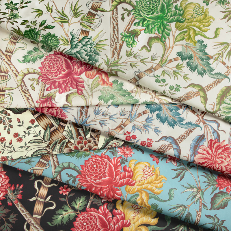Manoir Luberon Print 100% Cotton Fabric, Berry/Leaf