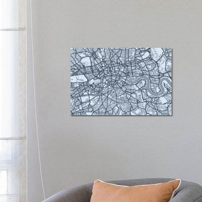 London Map VIII by Michael Tompsett - Wrapped Canvas Print