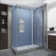 Langham XL 48" W x 30" D x 80" H Frameless Rectangle Sliding Shower Enclosure with Fixed Panel