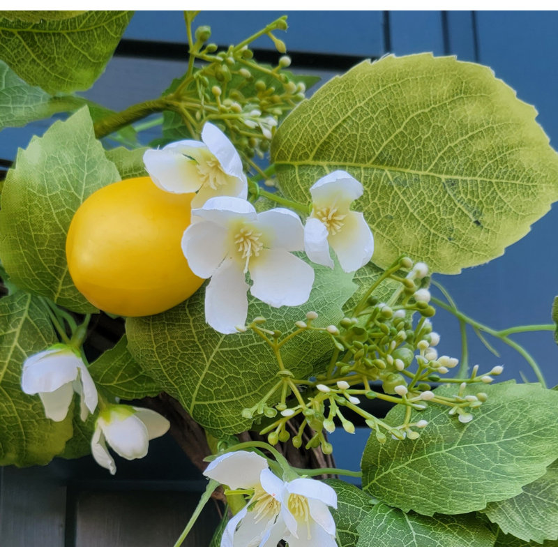 Couronne de citron et de fleurs mélangées 22 po