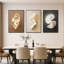 Framed Modern Abstract Wall Art Set of 3, Gold Black and White Crystal Coating Textured Canvas Art for Living Room