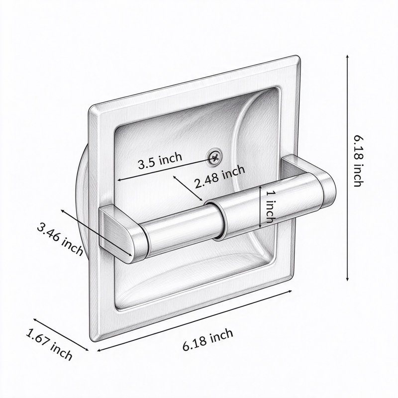 Porte-papier hygiénique mural encastré en acier inoxydable, accessoire de salle de bain, Nickel brossé