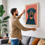 Rottweiler Portrait Modern - Wrapped Canvas-1440775460-1440775461