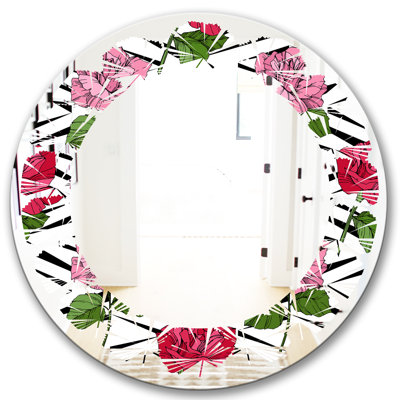 Leaves Coastal Frameless Wall Mirror