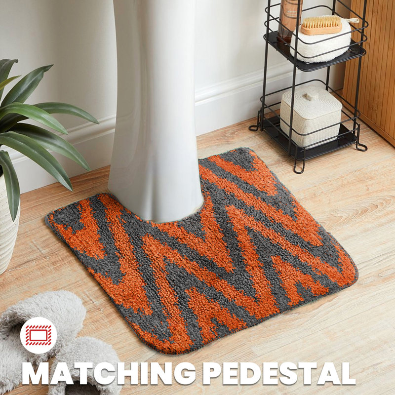 Sedric Polypropylene Plastic Non-Slip Bath Mat, Orange