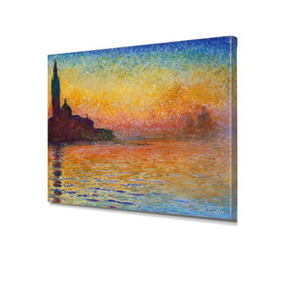 Reproduction d'art, estampe numérique PM001, "Coucher de soleil à Venise" par Claude Monet