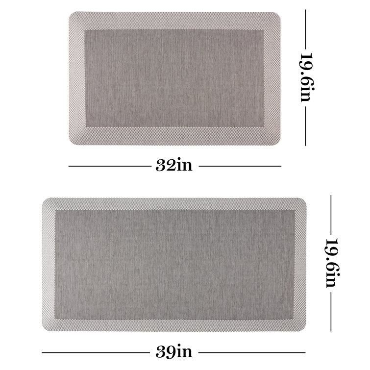 Cooking Time Non-Slip 19 in. x 39 in. - 18 in. x 30 in. 2-Piece Kitchen Mat  Rug Set