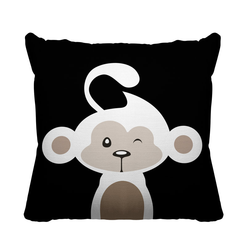 Coussin intérieur Ollie, 19 po x 19 po, Noir, Carré